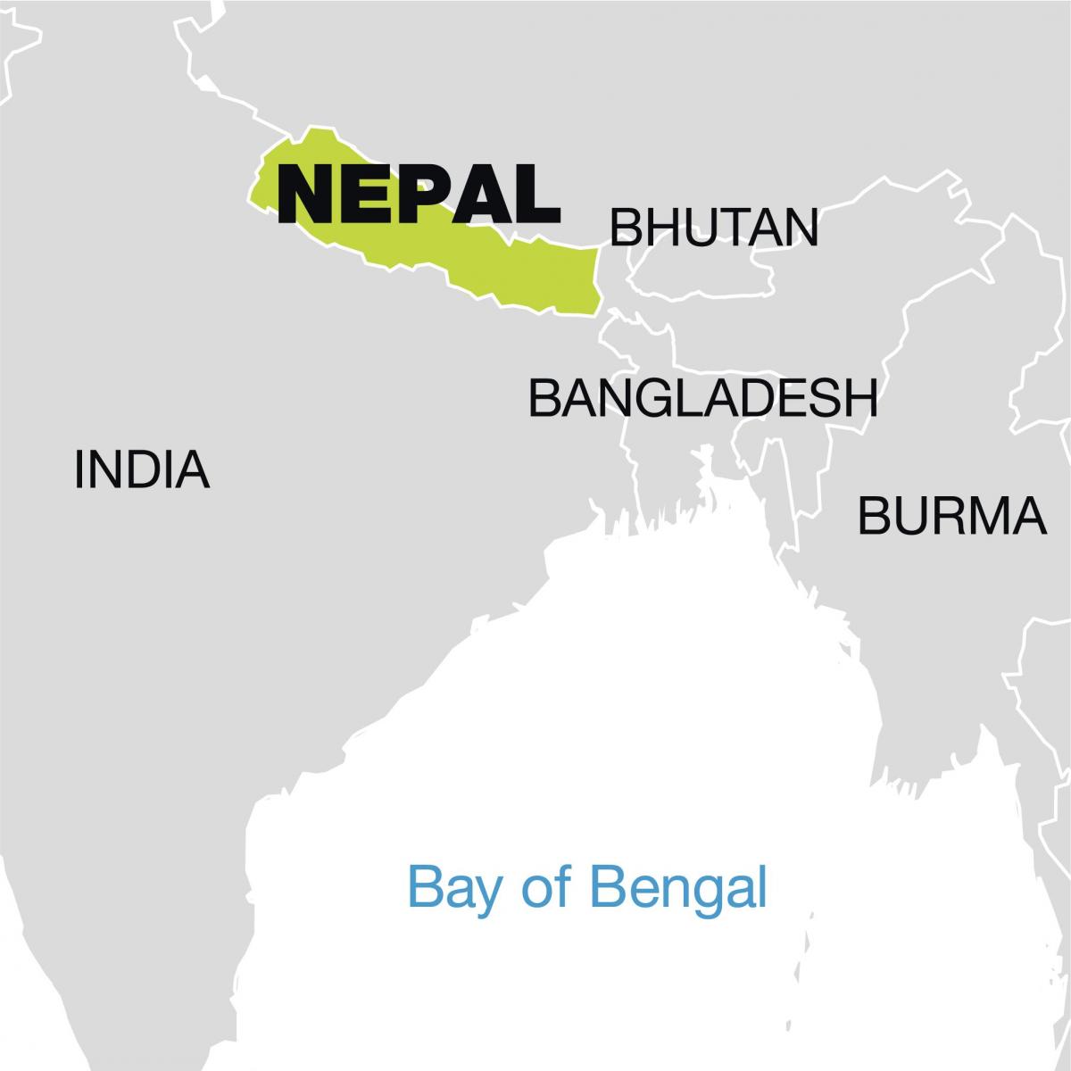 карта света показује Непал