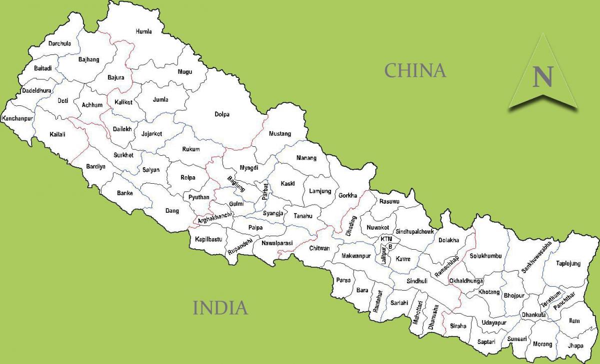 Непал картица са градовима