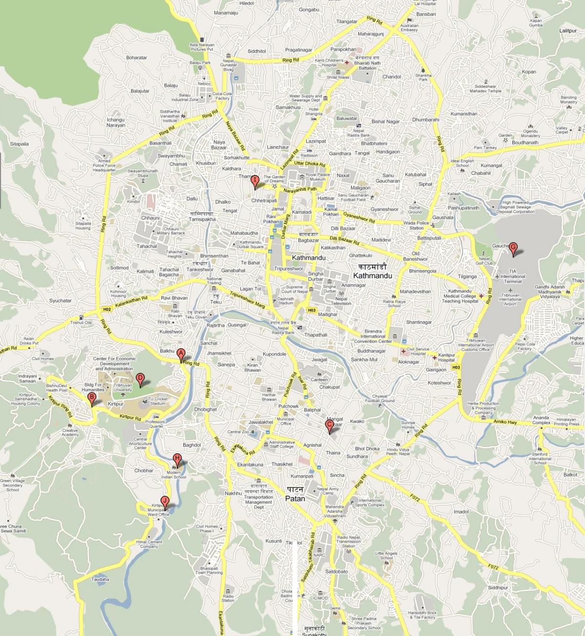 Карта КТМ Непал