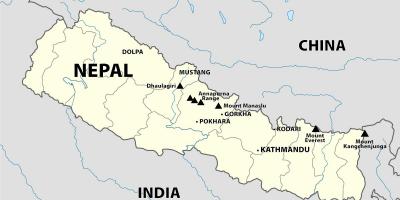 Индија и Непал границе картице