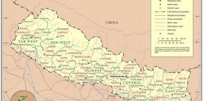 Индија и Непал границе мапе пута