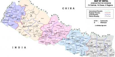 Непал политичка карта округа