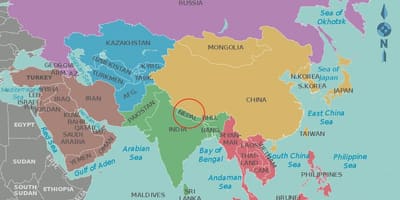 Карта Непала и суседних земаља